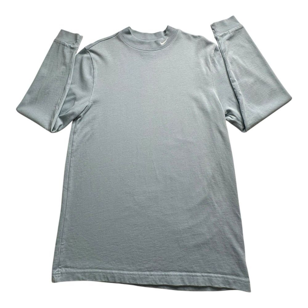 Nike Mens Hight Neck Cotton Light Blue Fleece‎ Long Sleeves Sweater Sz Medium